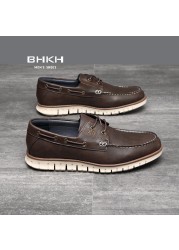 BHKH New Mens Loafers Shoes Spring/Summer Fashion Men Casual Shoes Comfortable Smart Work Casual Office Men Shoes