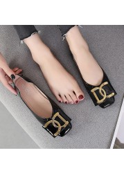 2021 ballerina shoes women spring fashion ballet flats shoes square toe patent leather shoes loafers women girls