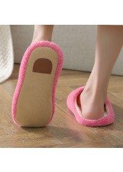 Women Winter Indoor Shoes Slippers Silent Soft-soled Warm Slippers Plus Velvet Non-slip Cotton Slippers Zapatillas De Casa