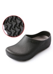 Hotel Kitchen Clogs Non-slip Chef Shoes Casual Flat Work Shoes Breathable Resistant Kitchen Cook Work Shoes Plus Size 36-46