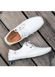 New men's casual shoes fashion high quality leather driving shoes classic comfortable handmade men's flat shoes large size 38-48