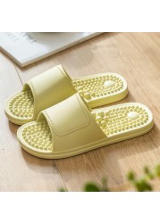 2022 Massage Slippers Women Sandals Men Unisex Indoor Non-slip Solid Soft Bottom Couple Flip Flops Home Bathroom Shoes