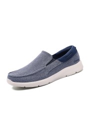 2022 New Summer Men Canvas Shoes Lightweight Breathable Soft Slip On Casual Shoes Fashion Beach Vacation Loafers Plus Size 48