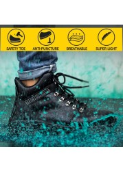 Anti-smashing safety shoes men wear high-top shoes slip waterproof oil safety work protective shoes mens winter boots for work