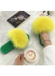 Ladies Slippers Flat Flip Flops Women Shoes Soft Luxury House Platforms Sandals Real Fur Slides Summer Fluffy Fashion Slippers