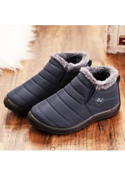 Winter Men Boots Fashion Men Casual Shoes Waterproof Winter Male Loafers Unisex Slip On Warm Men Sneakers Zapatillas Hombre