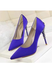 2022 Summer Women Glitter Rhinestones High Heel Shoes Spring Luxury Genuine Leather Pointed Sexy Crystal Party Wedding Shoes