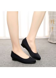 Black Ballet Shoes Women Office Work Boat Shoes Canvas Moccasin Shoes Pregnant Women Loafers