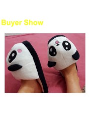 SIMLOVEYO Winter Indoor Panda Slippers Flat Furry Home Cartoon Women Slippers Unisex Couple Animal Warm Non-slip Shoes T389b