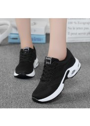 Fashion Women Lightweight Sneakers Outdoor Sports Breathable Mesh Comfort Running Shoes Air Cushion Lace Up