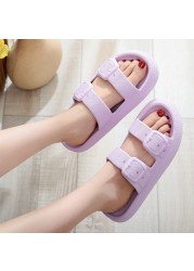 Rimocy 2022 Fashion Summer Slippers Women Soft EVA Insole Female Sandals Buckle Platform Slippers Female Shoes 45