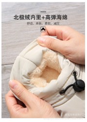 Cotton slippers women bag with autumn and winter indoor home anti-slip couple plush warm thick moon winter cotton shoes