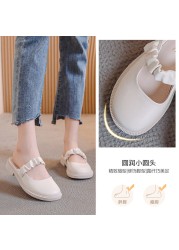 Baotou half slippers women's clothing 2021 spring and summer new net red fashion flat bottom lazy soft leather sandals