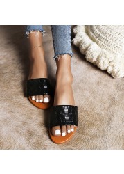 Zapatos Planos De Mujer 2022 Summe Women Flat Slippers Classic Round Head Knitting Outdoor Leisure Femme