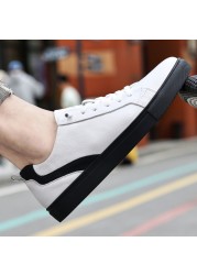 Leather shoes casual sneakers men's shoes comfortable quality leather shoes men's Korean version white shoes