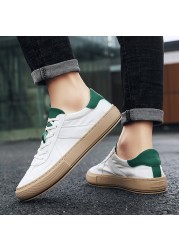 Non-leather casual shoes white sneakers for men canvas shoes men flats waterproof skateboarding shoes vulcanized shoes platform