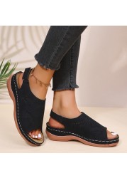 Remusi 2022 Summer Platform Sandals Non-Slip Women PU Leather Open Toe Wedges Sandalias Mujer Light Casual Beach Shoes Woman