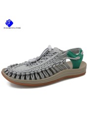 2022 summer men sandals fashion handmade fabric design beach sandals breathable casual flat sandals outdoor sandals large size