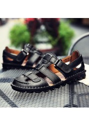 2022 New Classic Men Sandals Summer Genuine Leather Sandals Men Lightweight Casual Sandals Fashion Men's Sandals Plus Size