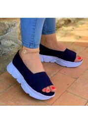 Women Spring Summer Hemp Rope Sandals Wedge Heel Fish Mouth Sandals Ladies Wedge Heel Shoes Plus Size 35-43 Sandalias Femininas