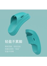 Couple slippers female summer solid color stepping on the shit men slippers tide home indoor and outdoor simple non-slip sandals