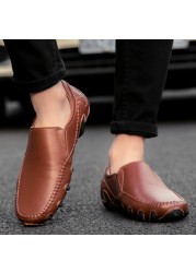 Men's casual genuine leather shoes, waterproof moccasin shoes, comfortable driving sports shoes, men's fashion