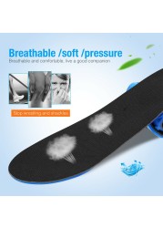 Man Woman Breathable Shock Absorption Orthotic Arch Support Insoles Shoe Pad Foot Care Blue Running Sports Cushion Non-slip Soft