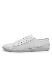 Men's genuine leather sneakers, breathable, white, soft, loafers