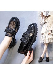 British-style shoes women's platform 2021 summer new joker breathable mesh lazy one pedal shoes wedges shoes for women