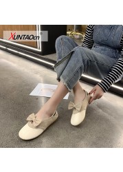 New Nylon Women's Super Cute Flats Flat Heels Non-slip Bow-knot Shoes for Woman School Girls Soft Summer Wild Loafer 2022