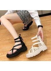 Women 2021 new cool women's shoes spring and summer versatile hollow out thick-soled Roman shoes fashion beach sandals