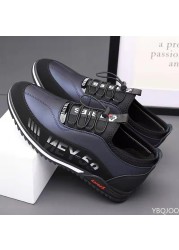 2022 Men's PU Leather Shoes Men's Casual Shoes Breathable Lightweight Black Sneakers Outdoor Driving Shoes Business Men's Shoes