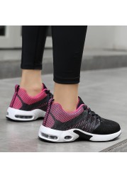 Ladies Shock Absorption Sneaker Comfortable Breathable Running Shoes Air Cushion Soles Casual Outdoor Shoes Shoes