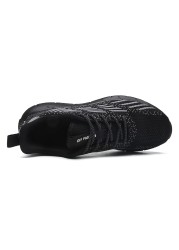 Flying woven summer breathable lightweight men's casual shoes low-top lace-up non-slip sports shoes