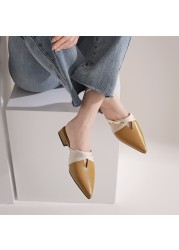 FEDONAS Women Sandals Genuine Leather Spring Summer Brand Fashion Shoes Woman Pointed Toe Office Pumps Mules Shoes