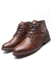 ZYYZYM - Vintage Style Men's Leather Shoes Fashion Casual Zipper Leather Shoes For Spring Autumn