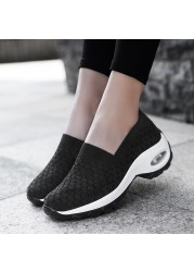 Ladies Breathable Lazy Shoes Comfortable Air Cushion Shock Absorbing Sneaker Outdoor Casual Shoes