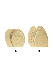 1 Pair Women Pain Relief Soft Shoes Insert Breathable Design Convex Forefoot Cushion Cushion Adjustable Support Non-slip Half Insoles