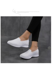 2022 Women Sneakers Outdoor Breathable Shoes Women Walking Shoes Women Loafers Chunky Sneakers Slip On Shoes Big Size 35~42