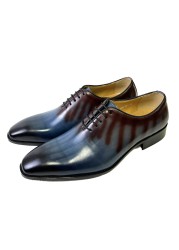 Plus Size 6-13 Oxfords Men Shoes Full Leather Fashion Casual Pointed Toe Formal Business Male Wedding Dress Shoes