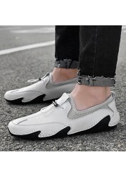 Leather Men Casual Shoes Luxury Brand Mens Loafers Moccasins Breathable Slip On Fashion Large Size Sneakers