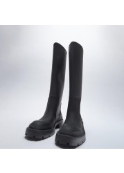 Women Long Boots Autumn Winter Knee High Boots Fashion Boots Female Boots Thigh High Boots Leather Knee High Motorcycle Boots