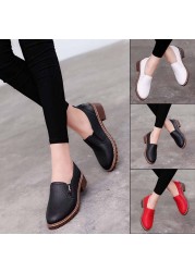 New Women Shoes Autumn Girls Oxford Shoes Waterproof Female PU Leather Shoes Causal Lesies