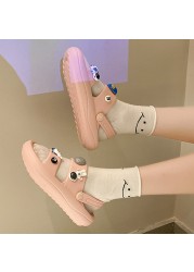 Cartoon Cute Cloud Slippers Women Leisure Home Non-slip Flip Flops Breathable Beach Jelly Shoes Fashion Lady Thick Bottom Slides