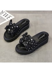 slippers women sandals platform sandals shoes women bow 2022 summer sandals slipper indoor outdoor flip flops female beach shoes