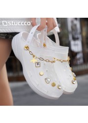 New Clogs Women Sandals Summer Hole Slippers Beach Anti-slip Thick Bottom Outside Increase Wedge Shoes For Women Sandalias Mujer