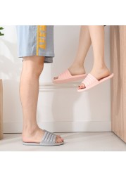 Women Men Unisex Summer Non-slip Slippers Shoes Bathroom Slippers Lovers Sandals Indoor Fashion Home Slippers Floor Flip Flops