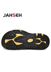 Classic Men's Sandals Summer Soft Sandals Comfortable Men Shoes Genuine Leather Sandals Big Size Soft Outdoor Men Roman Sandals