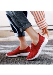 Hollow mesh white shoes women sneakers light breathable casual perspective new shoes slip-on loafers running shoes women sneakers