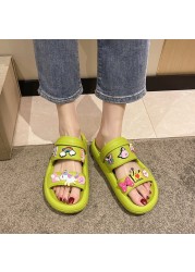 Summer Women Slippers Jelly Shoes EVA Soft Foam Home Slides Woman Cute Unicorn Bow Flip Flop Female Beach Sandals Outdoor